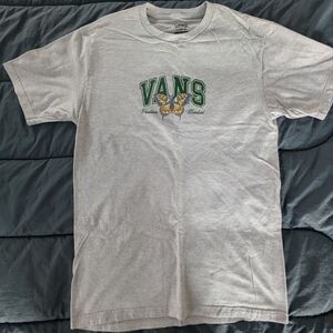 Vans Light Gray T-Shirt with‎ Green Logo